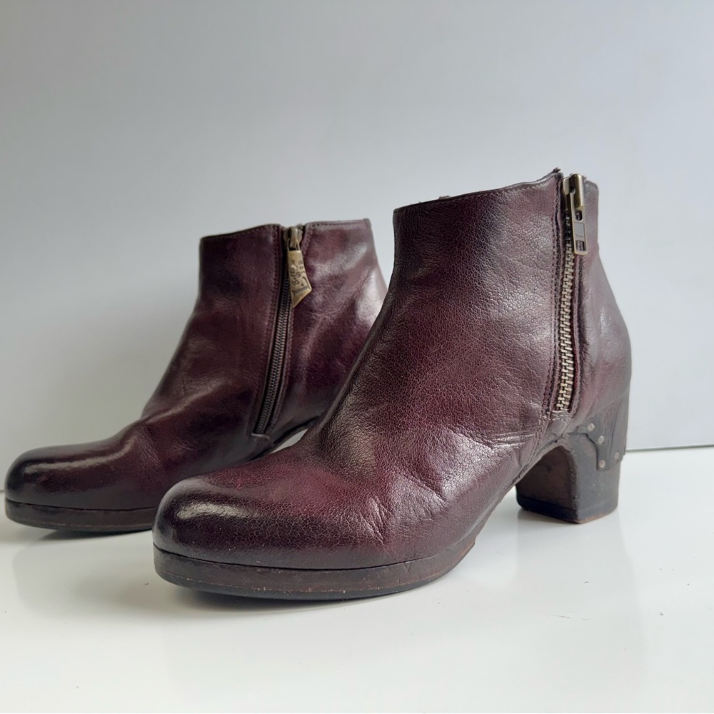 La Bottega di Lisa Leather ankle Boots zip studded 38